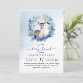 Winter Herten Waterverf Baby shower Kaart (Staand voorkant)