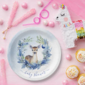 Winter Herten Waterverf Baby shower Papieren Bordje (Feest)