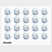 Winter Herten Waterverf Baby shower Ronde Sticker (Vel)
