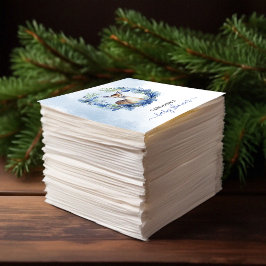 Winter Herten Waterverf Baby shower Servet