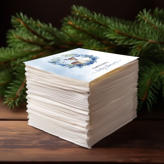 Winter Herten Waterverf Baby shower Servet