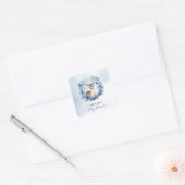 Winter Herten Waterverf Baby shower Vierkante Sticker (Envelop)