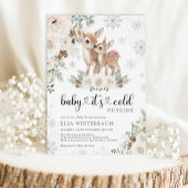 Winter Herten Witte Bloemen Sneeuwvlokken Baby sho Kaart