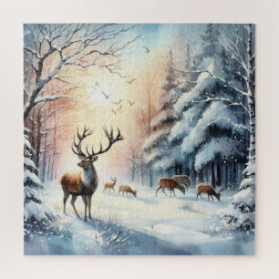 Winter Hertenpuzzel Legpuzzel