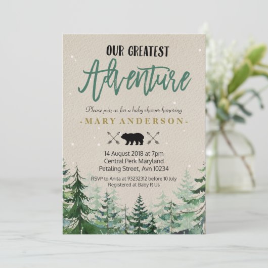 Winter Het avontuur begint de uitnodiging van het  (Staand voorkant)