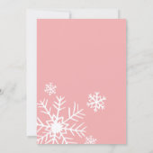 Winter Het is een meisjesuitnodiging, Roze Baby sh Kaart (Achterkant)