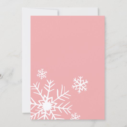 Winter Het is een meisjesuitnodiging, Roze Baby sh Kaart (Achterkant)