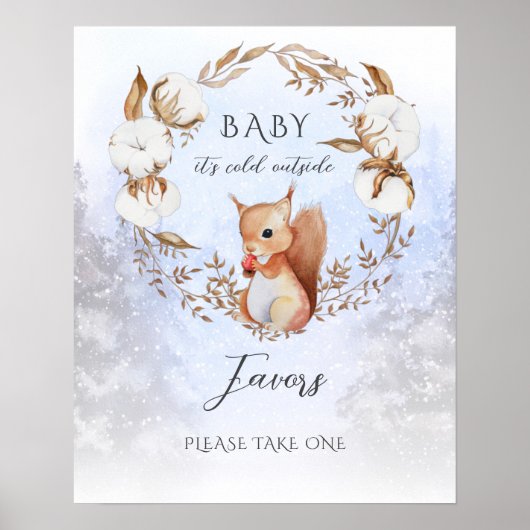 Winter Het is koud buiten Baby shower Favors Poster (Voorkant)