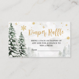 Winter Het is koud buiten Baby shower luier Raffle Informatiekaartje