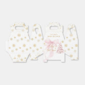 Winter Het Is Koud Buiten Roze Strik Baby Shower Bedankdoosjes (Uitgevouwen)