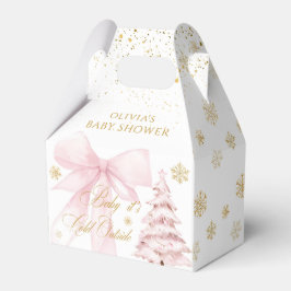 Winter Het Is Koud Buiten Roze Strik Baby Shower Bedankdoosjes