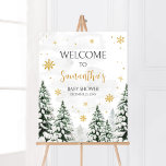 Winter Het is koud buiten Welkom Poster<br><div class="desc">Maak uw evenement speciaal met dit sneeuwvlok Baby shower met onze schattige en mooie printbare welkomstbord met schattige dennenbomen thema. Download,  personaliseer en creëer blijvende herinneringen met deze perfecte touch voor uw vreugdevolle viering! BS580</div>