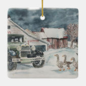 Winter Hideaway Keramisch Ornament (Achterkant)