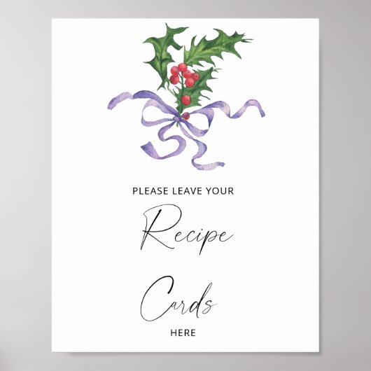 Winter - hier uw receptkaart poster (Voorkant)