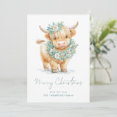Winter Highland Koe 2026 Kalender Vrolijk Kerstfee Feestdagenkaart (Staand voorkant)