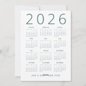 Winter Highland Koe 2026 Kalender Vrolijk Kerstfee Feestdagenkaart (Achterkant)