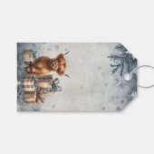 Winter Highland Koe Blauwe Cadeaus Cadeaulabel (Voorkant (Horizontaal))