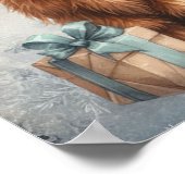 Winter Highland Koe Blauwe Cadeaus Poster (Hoek)