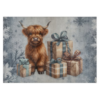 Winter Highland Koe Blauwe Cadeaus Snijplank