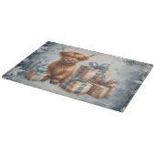 Winter Highland Koe Blauwe Cadeaus Snijplank (Hoek)