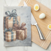 Winter Highland Koe Blauwe Cadeaus Theedoek (Quarter Fold)