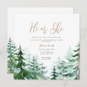 Winter Hij of Zij Geslacht onthullen Bos Kaart (Voorkant / Achterkant)