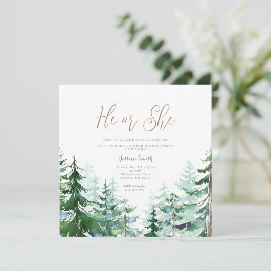 Winter Hij of Zij Geslacht onthullen Bos Kaart (Staand voorkant)