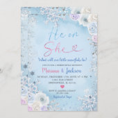 Winter hij of zij sneeuwvlok kerst geslacht onthul kaart (Voorkant / Achterkant)