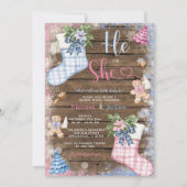 Winter Hij of zij Sokken Gingerbread Gender Reveal Kaart (Voorkant)