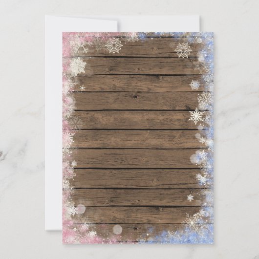 Winter Hij of zij Sokken Gingerbread Gender Reveal Kaart (Achterkant)