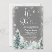 Winter Hij of Zij Witte Sneeuwvlokken Geslacht Ont Kaart (Voorkant)