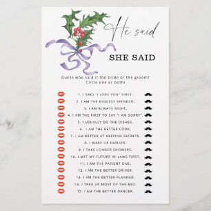 Winter Hij zei dat ze vrijgezellenfeest spel zei