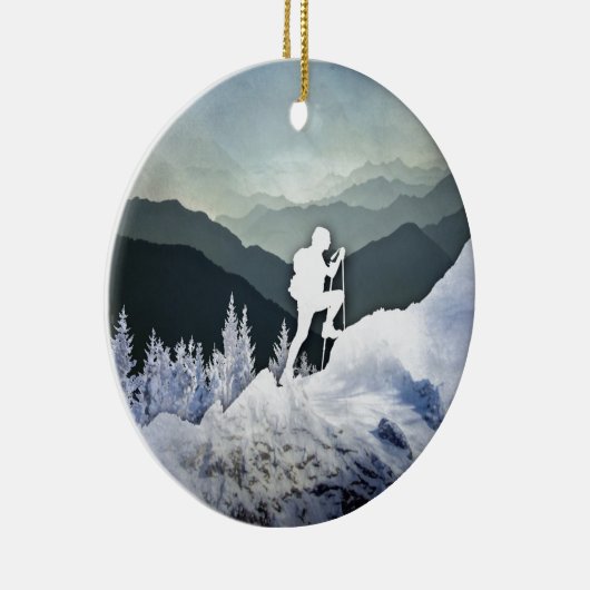 Winter Hike Keramisch Ornament (Rechts)