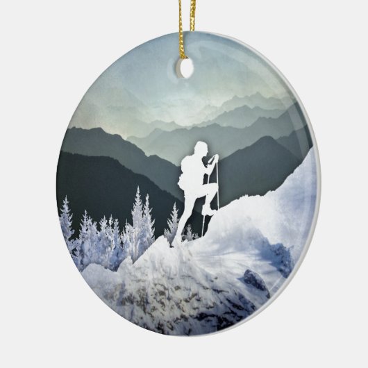 Winter Hike Keramisch Ornament (Links)