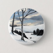 Winter Hillside Ronde Button 5,7 Cm (Voorkant)