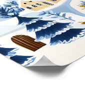 Winter Hillside Village met gezellige huisjes Poster (Hoek)