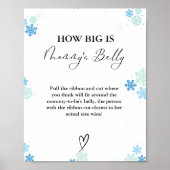 Winter Hoe groot is mama's buik Baby shower Game Poster (Voorkant)