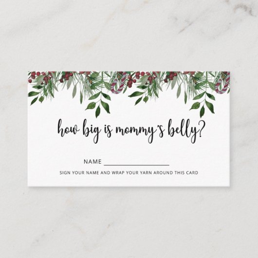 Winter hoe groot is mama's buik informatiekaartje (Voorkant)