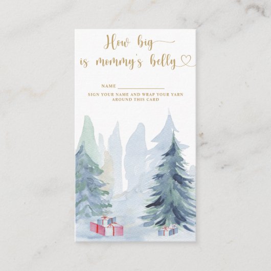 Winter hoe groot is mama's buik informatiekaartje (Voorkant)