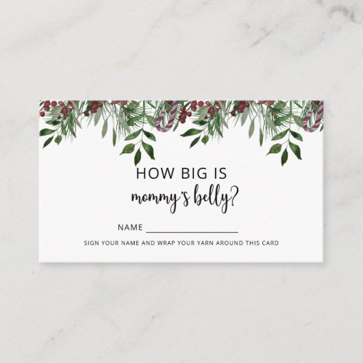 Winter hoe groot is mama's buik informatiekaartje (Voorkant)