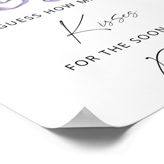 Winter - Hoeveel kisses vrijgezellenfeest spel Poster (Hoek)