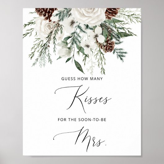 Winter hoeveel kussen bruidsfeest spel poster (Voorkant)