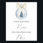 Winter hoeveel kussen vrijgezellenfeest spel poster<br><div class="desc">Elegant winter Vrijgezellenfeest. Vakantie kerstboom speelgoed ball. Pijnboom in bal. Overeenkomende objecten beschikbaar.</div>