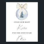 Winter hoeveel kussen vrijgezellenfeest spel poster<br><div class="desc">Elegant winter Vrijgezellenfeest. Vakantie kerstboom speelgoed ball. Pijnboom in bal. Overeenkomende objecten beschikbaar.</div>