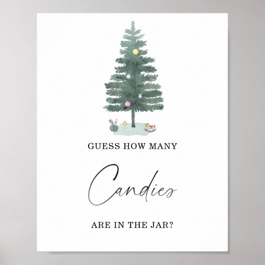 Winter hoeveel snoepjes Poster (Voorkant)