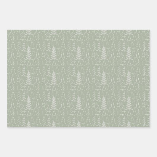 Winter HoHoHo Ornament Bomen Pastel Kerst Inpakpapier Vel (Voorkant 2)