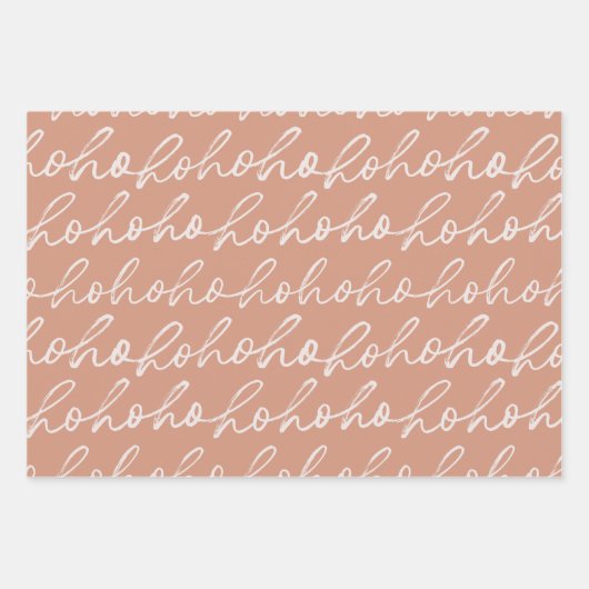 Winter HoHoHo Ornament Bomen Pastel Kerst Inpakpapier Vel (Voorkant)