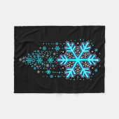 Winter Holiday Apparel - Blue Snowflake Cascade, I Fleece Deken (Voorkant (Horizontaal))