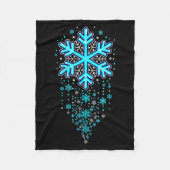 Winter Holiday Apparel - Blue Snowflake Cascade, I Fleece Deken (Voorkant)