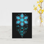 Winter Holiday Apparel - Blue Snowflake Cascade, I Kaart (Gele Bloem)